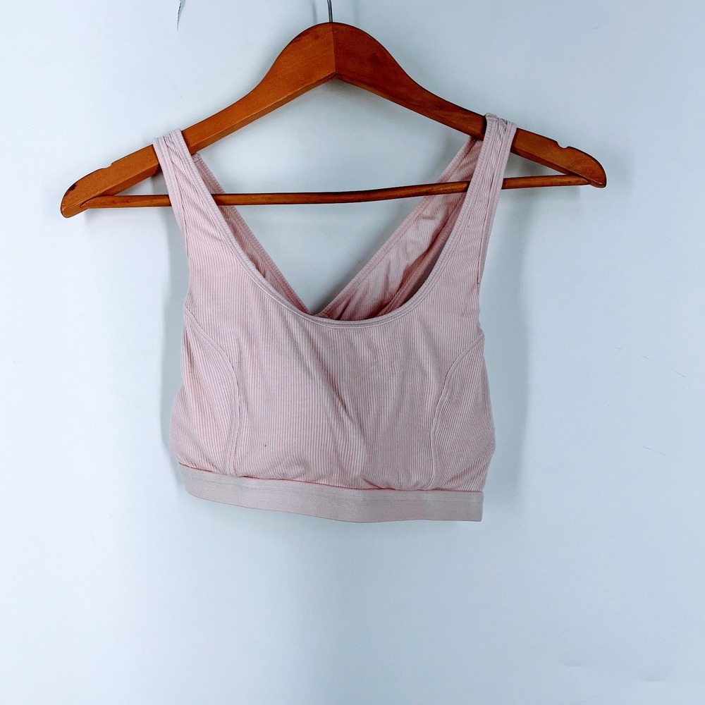 True & Co Womens Ribbed Crisscross‎ Back Sports Bra Yoga Top Athleisure Size XL